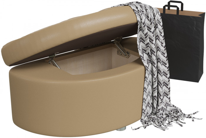 Банкетка 6-5115ксм Луна, искусственная кожа кофе с молоком (кофе с молоком NEXT), ШхГхВ 83х41х43 см.