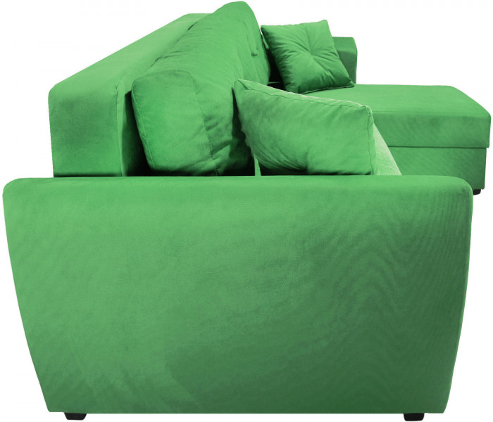 Диван-кровать угловой Амстердам Люкс, 160х200, еврокнижка, велюр, зеленый