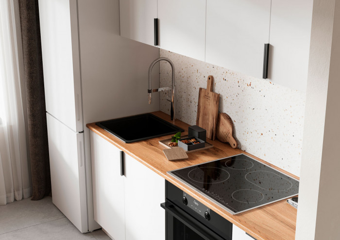 ЛИОН Кухня 2,0 (2000х2520х600) Фасад БЕЛЫЙ/Корпус БЕЛЫЙ