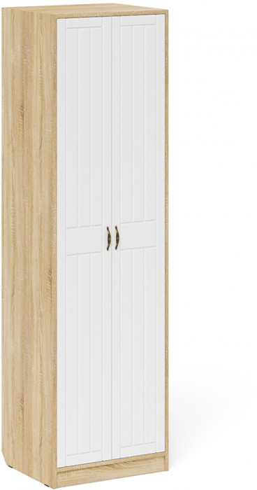 Прихожая П-6 Компоновка № 10, цвет дуб сонома/фасады МДФ белое дерево фрезеровка прованс, ШхГхВ 120х50х210 см., универсальная сборка