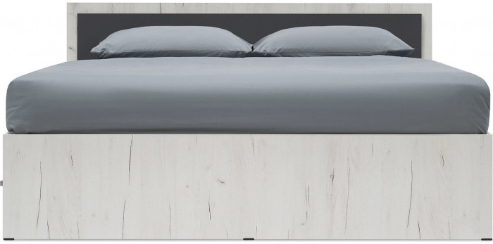 Фиеста NEW Кровать 1,6м с ящиками (Дуб крафт белый/Графит)