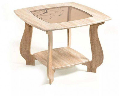 Стол журнальный СЖ-22 с рисунком Р4/дуб сонома