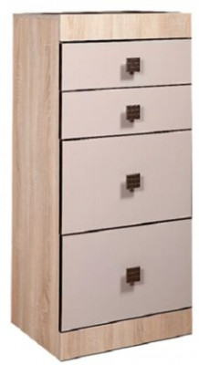 Комод с четырьмя ящиками "Лондон" - Дуб сонома/Капучино светлый