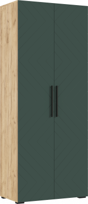 Флэш Шкаф 2-х ств. 900 браш мени грин/дуб крафт