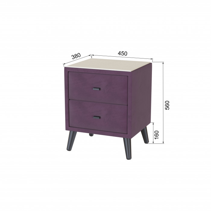 Тумба прикроватная интерьерная Пай винный/мдф клен кремовый