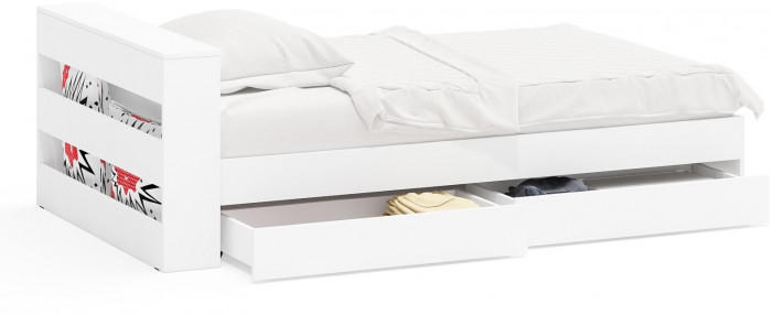 Ксения Кровать с ящиками 1200, белый