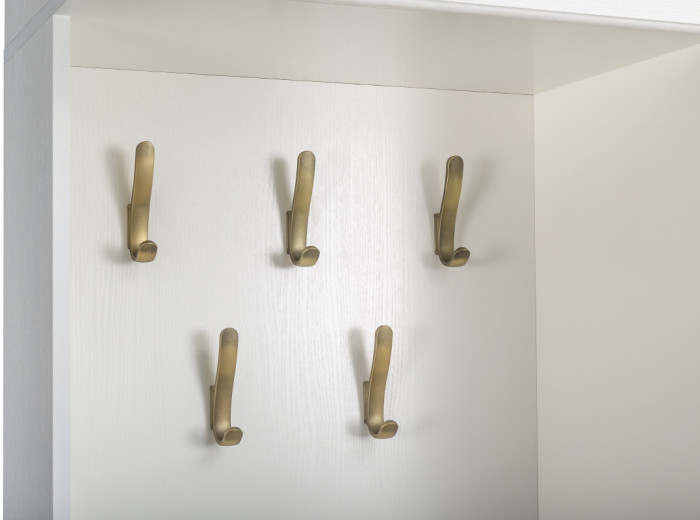 Ливерпуль Шкаф многоцелевого назначения 13.21 + карниз, цвет ясень ваниль/белый, ШхГхВ 108,2х43,5х223,5 см., универсальная сборка