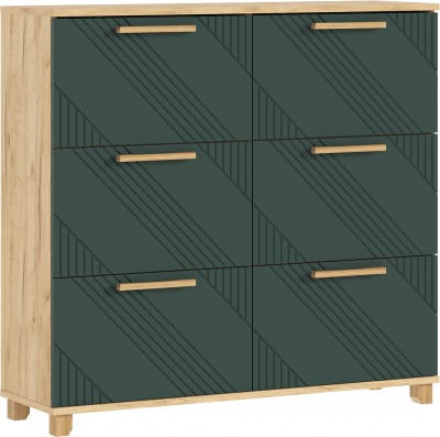 Обувница Ирис, браш мени грин/крафт (Крафт/Браш Мени Грин)