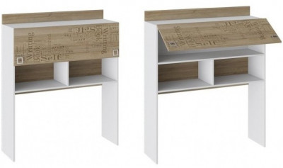 Оксфорд ТД-139.15.11 Полка настольная (Ривьера/Белый с рисунком)