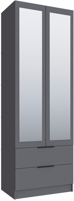 Шкаф Мадрид (0,8) с 2 ящ. с зеркалом, Графит серый