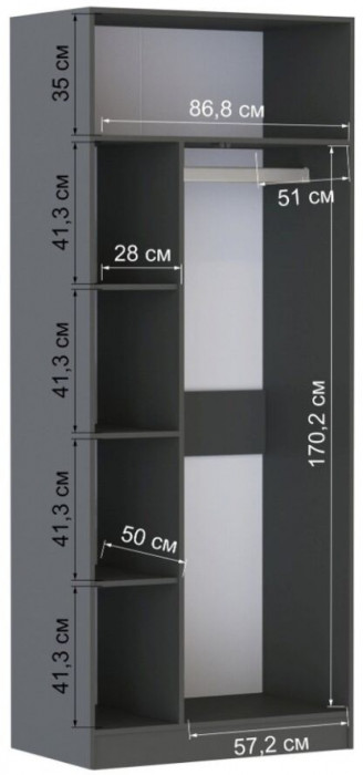 Руэлла Шкаф универсальный графит серый