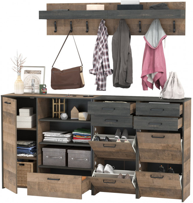 Трувор Прихожая 162, дуб гранж песочный/интра