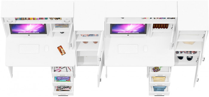 С-МД-СК9 Компоновка № 06, цвет белый шагрень, ШхГхВ 290х70х160 см., НЕ универсальная сборка