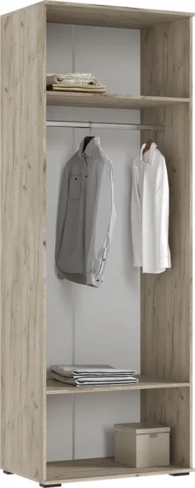 Норд Шкаф 2-х створчатый 800 с антресолью, Крафт серый/Кашемир