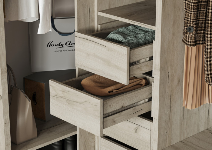 Гардеробная Ларго Вариант №3, Крафт серый/Кашемир