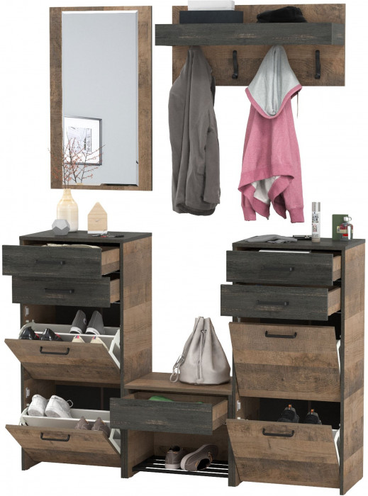 Трувор Прихожая 218, дуб гранж песочный/интра