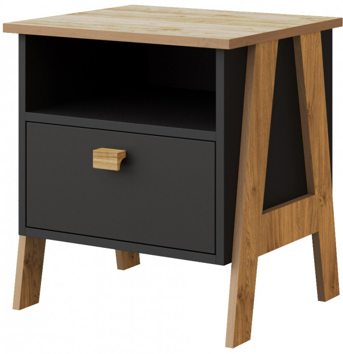 Модульная спальня "Скандинавия" - Антрацит/Дуб наварра