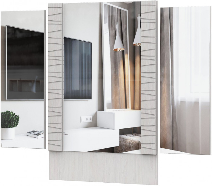 Модульная система "Гамма 20" Зеркало (стол туалетный) Серия №4 Ясень анкор светлый / Сандал светлый