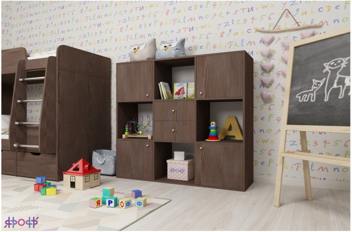 Стеллаж Джери (Дуб молочный/Винтерберг)