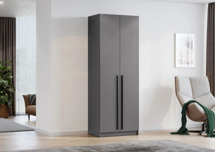 шкаф распашной Берген ШК-800 серый графит/серый графит