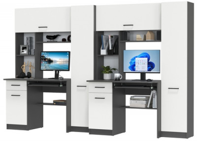 Два стола рабочих 6-0603Мграф/бел Альфа, графит/белый