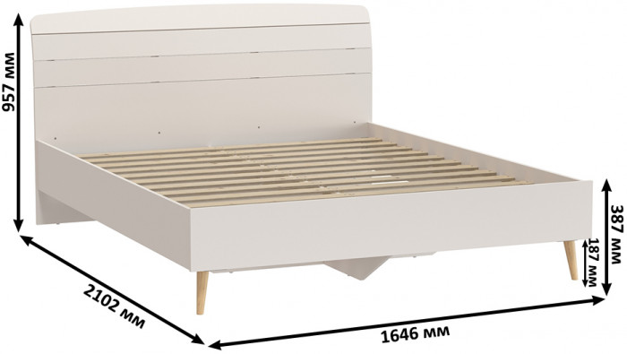 Афина Спальня Кровать 1600 + Тумба прикроватная, кашемир серый