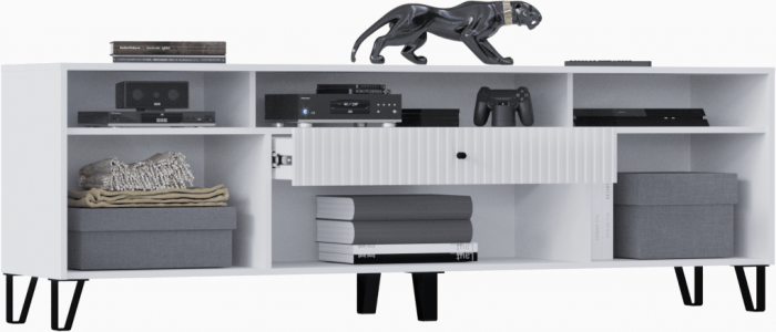 Оливия Тумба ТВ (Белый глянец, Белый)