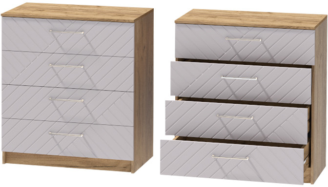 Комод №1 "Иннэс-7", Крафт золотой/Грэй софт