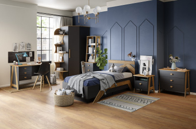 Модульная подростковая комната "Скандинавия" - Антрацит/Дуб наварра
