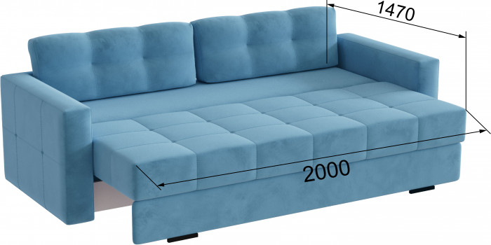 Диван раскладной Брэй светло-голубой