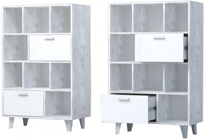 Модульная прихожая ЭГО 2 (Крафт золотой / Белый глянец)