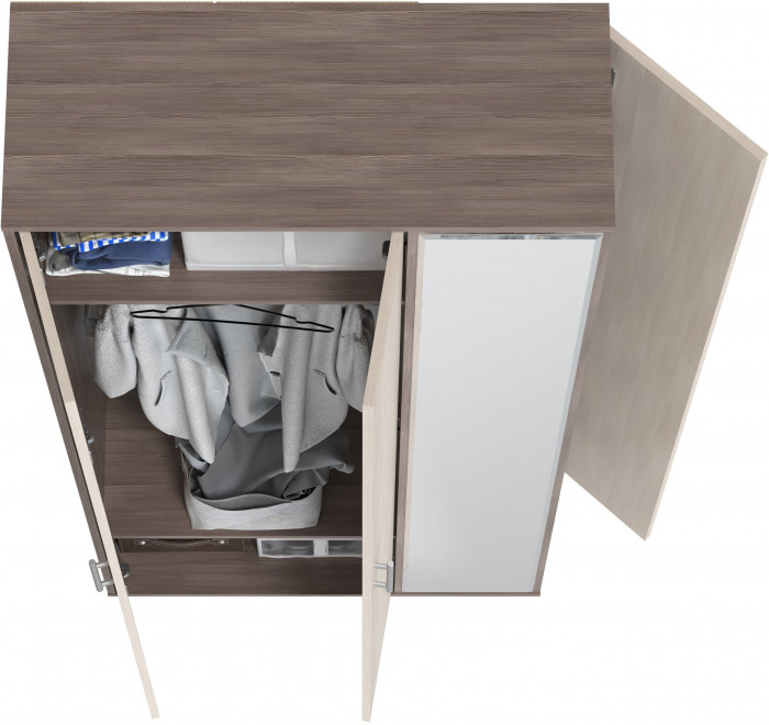 Прихожая 2-3421бод.тем/св Домино-мини, цвет бодега тёмный/бодега светлый, ШхГхВ 88х36х202 см., универсальная сборка