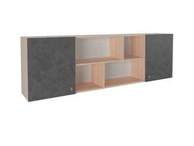 Полка надкроватная Дуб молочный/Железный Камень