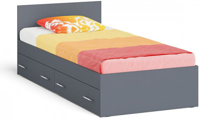 Мори Кровать с ящиками 0900, графит