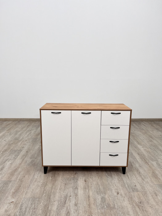 Комод Катрин-12 дуб крафт золотой/белый