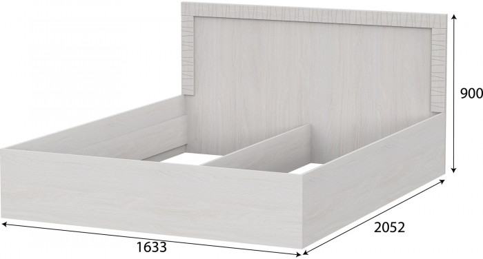 Гамма 20 Кровать двойная (универсальная 1,6х2,0) Серия №4 Ясень Анкор светлый / Сандал светлый