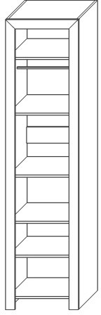 Шкаф-пенал со штангой "Эстель" - Сосна шале/Бетон спаркс