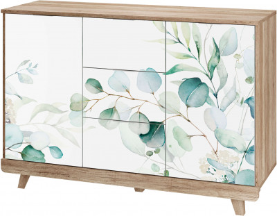 Комод &quot;Мегаполис&quot; КМ-15 Дуб каньон/фотопечать &quot;Эвкалипт&quot;