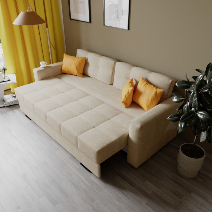 Диван раскладной Брэй экокожа бежевый