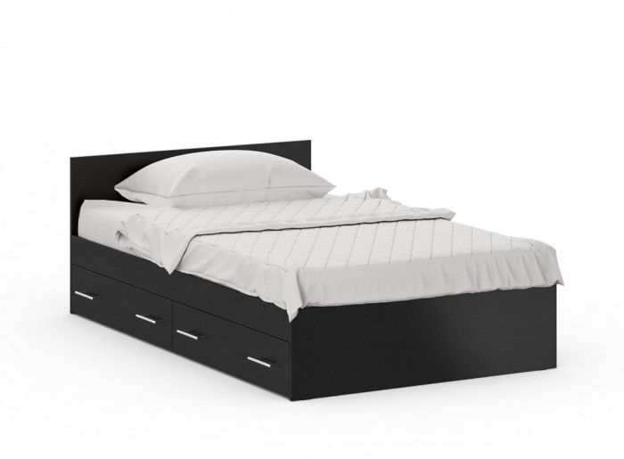 Кровать с ящиками 1200 + Шкаф 2-х створчатый Стандарт, венге