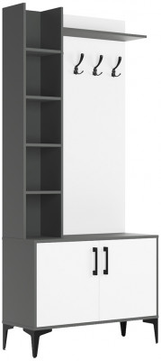 Прихожая Пекин, Графит, Белый