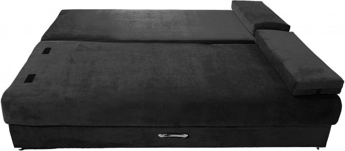 Диван-еврокнижка Амстердам Мини Люкс, 150х195 пружинный блок, велюр черный