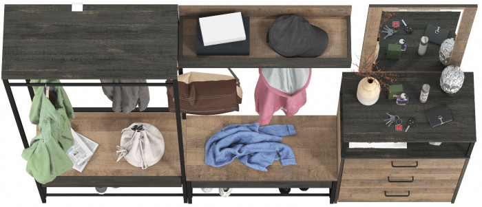 Трувор Прихожая 228, дуб гранж песочный/интра