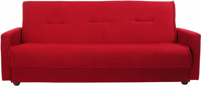 Раскладной диван-кровать, прямой, книжка, цвет красный, Милан 140