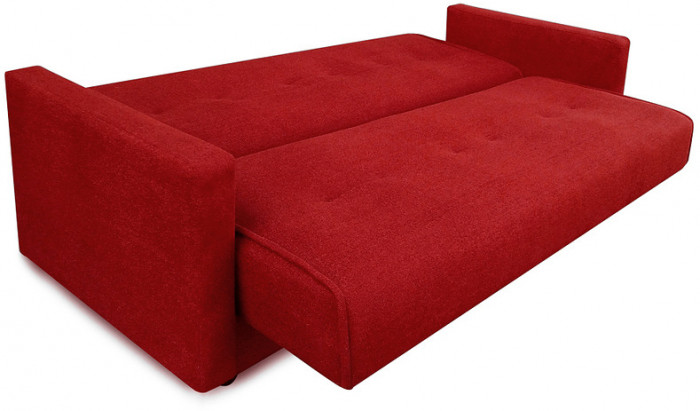 Раскладной диван-кровать, прямой, книжка, цвет красный, Милан 140