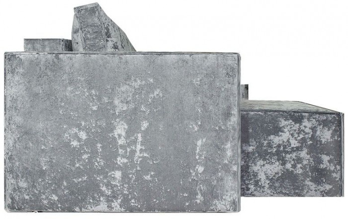 Диван-кровать Лофт Люкс Плюш П-образный с 2 отоманками, еврокнижка, 145х270, серый