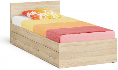 Мори Кровать с ящиками 0900, дуб сонома