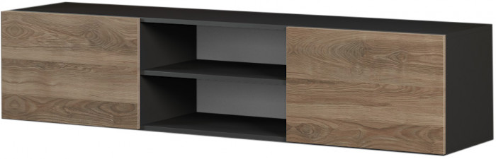 Тумба под ТВ 2Д Альда, Черный/Дуб Велингтон