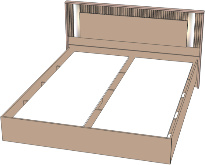 Кровать двуспальная 160х200 "Харди" - Латте/Ирландский ликер