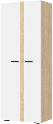 САНСА ШК-02 Шкаф 2-х створчатый Фасад БЕЛЫЙ/Корпус ДУБ СОНОМА